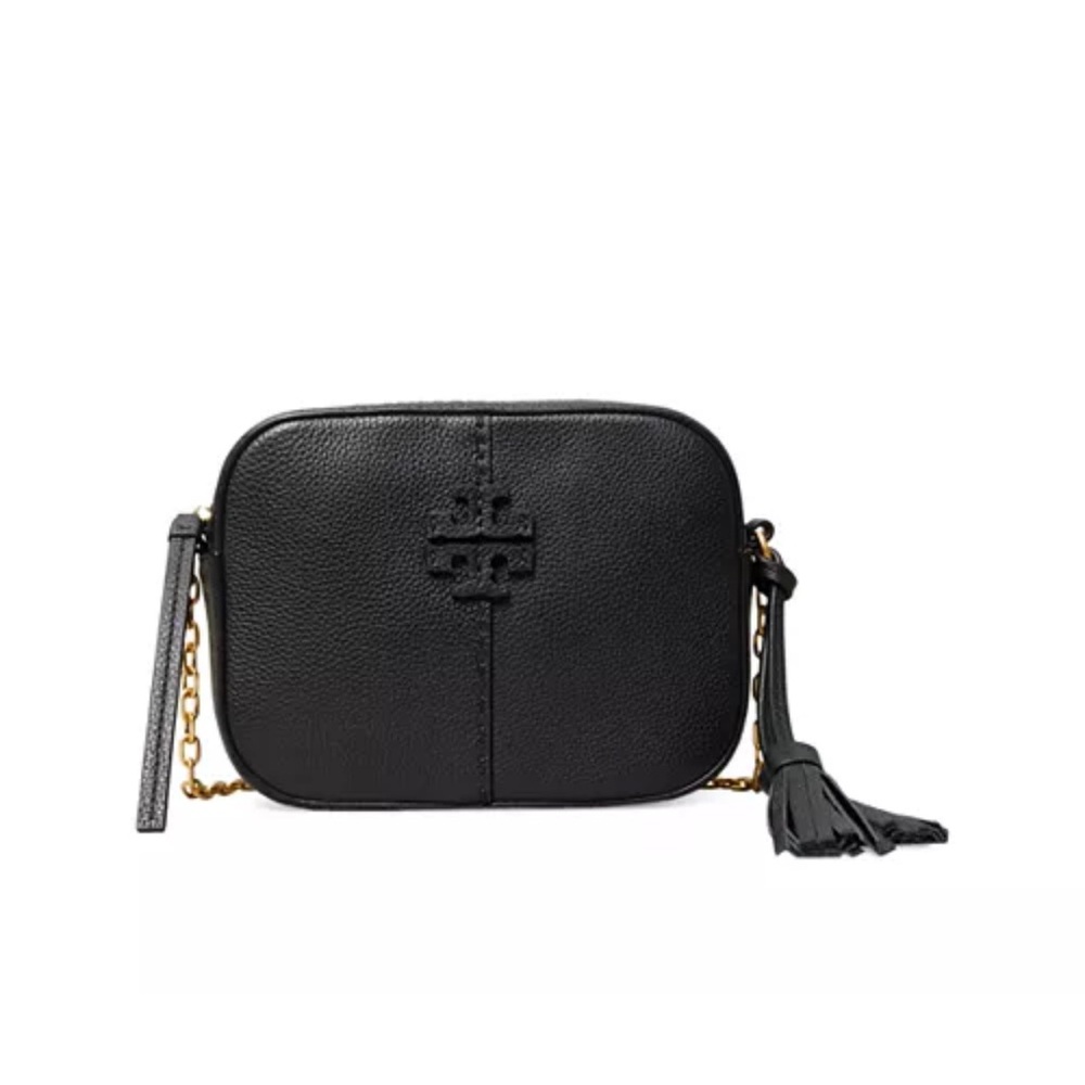 Tory Burch McGraw Camera Black Crossbody with Tassel